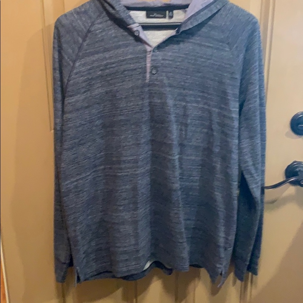 Long sleeve button up hooded sweater